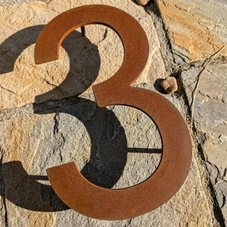 Modern Corten Steel House Numbers - Etsy