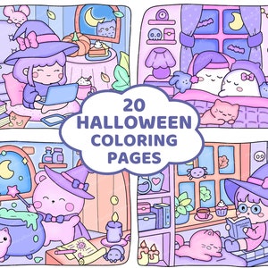 cozy Halloween coloring pages