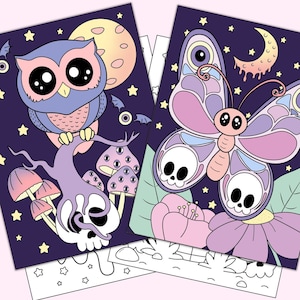 Creepy Kawaii Coloring Pages: Pastel Goth Printable (PDF)