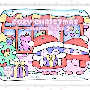 Kolorowanki świąteczne Kawaii: Przytulna świąteczna książka z aktywnościami (PDF)
