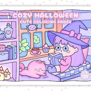 cozy Halloween coloring pages