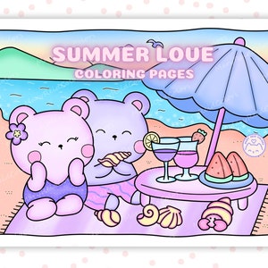 Kawaii Coloring Pages For Adults, Kawaii Summer Coloring Pages, Cozy Coloring Book, Cute Kawaii Printable, Cozy Printable, Cozy Art