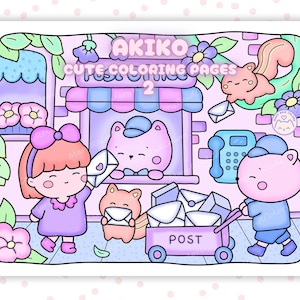 Kawaii Coloring Pages For Adults, Cozy Coloring Pages, Chibi Coloring Book, Cute Printable, Japanese Kawaii, Kawaii Printable, Aesthetic Art