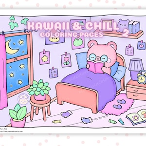 Kawaii Coloring Pages For Adults, Cozy Coloring Pages, Cute Coloring Book, Cute Printable, Kawaii Printable, Homeschool Activities