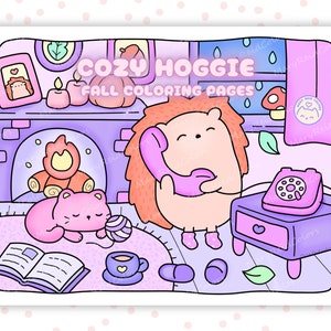 Cute Fall Coloring Pages, Cozy Autumn Coloring Book, Kawaii Fall Coloring Pages,  Autumn Activity Pages, Fall Printable, Cozy Printable