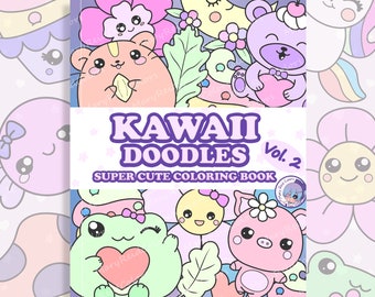 Kawaii Coloring Book For Adults And Kids, Easy Printable Pages (PDF)