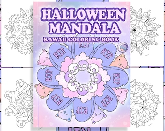 Halloween Mandala Coloring Book: Creepy Kawaii Goth Printable Pages (PDF Download)