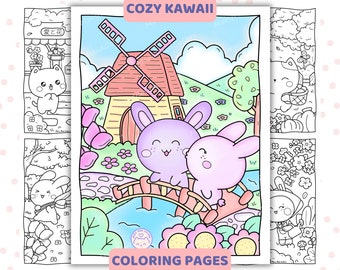 Kawaii Coloring Pages For Adults, Cozy Coloring Pages, Cute Coloring Pages, Cute Printable, Cozy Printable, Kawaii Printable