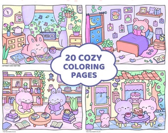 Kawaii Coloring Pages For Adults, Cozy Coloring Pages, Cute Coloring Pages, Kawaii Printable, Cute And Cozy, Cute Japanese Stuff, Kawaii Art
