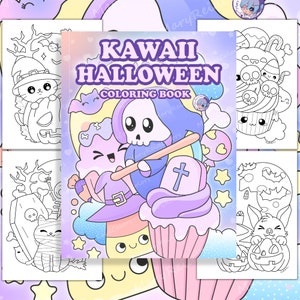 Kawaii Halloween Coloring Book, Kawaii Coloring Book For Adults, Coloring For Halloween, Spooky Kawaii, Creepy Kawaii, Sweet but Spooky