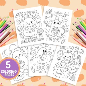 Cute Halloween Coloring Pages, Halloween Coloring Pages For Kids, Spooky Coloring Pages, Halloween Activities For Kids, Sweet But Spooky