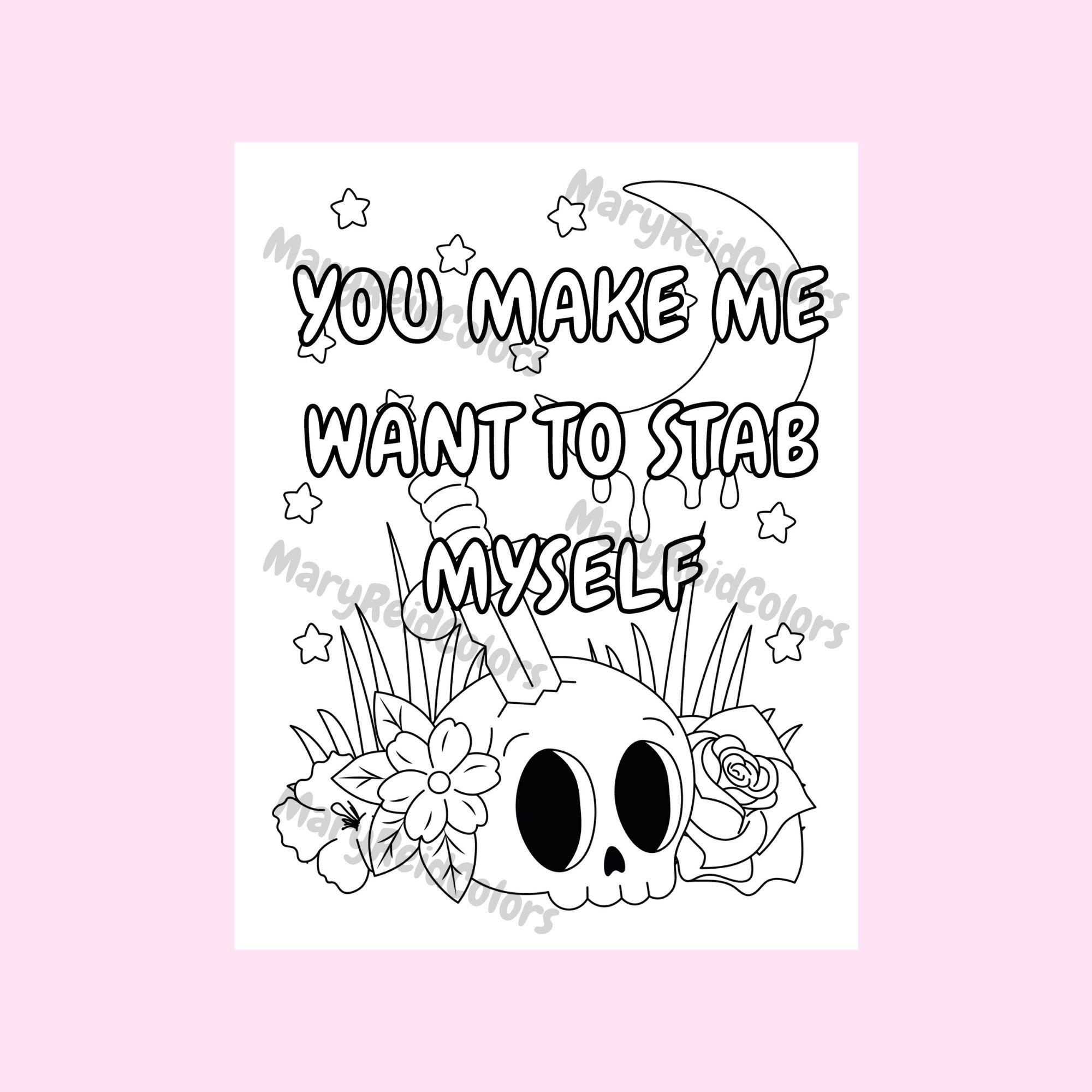 Pastel Goth Coloring Pages, Funny Coloring Pages, Gothic Coloring Pages,  Sarcastic Quotes, Sassy Quotes, Coloring Gift - Etsy