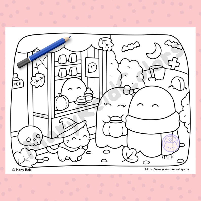 cute ghost coloring book