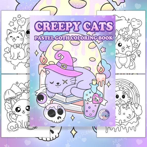 Spooky Cute Coloring Books, Pastel Goth Coloring Book, Funny Coloring  Pages, Sarcastic Quotes, Kawaii Skulls, Halloween Book Bundle 