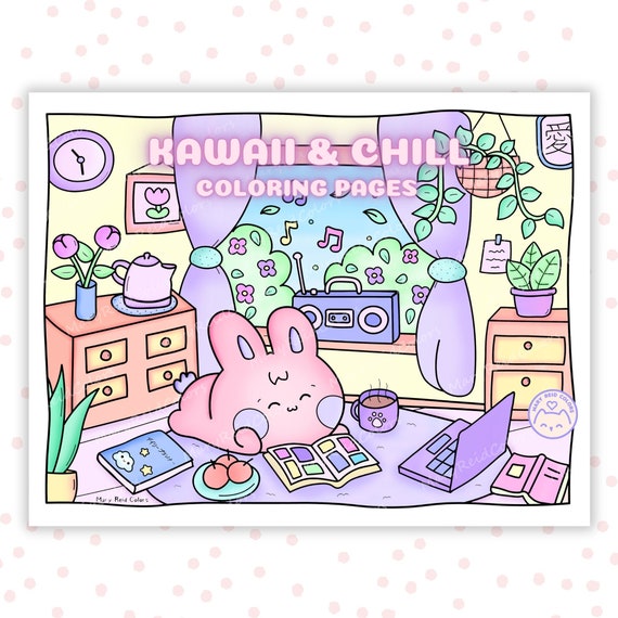 Cozy Coloring Pages: Kawaii Japanese Printable (PDF Download)