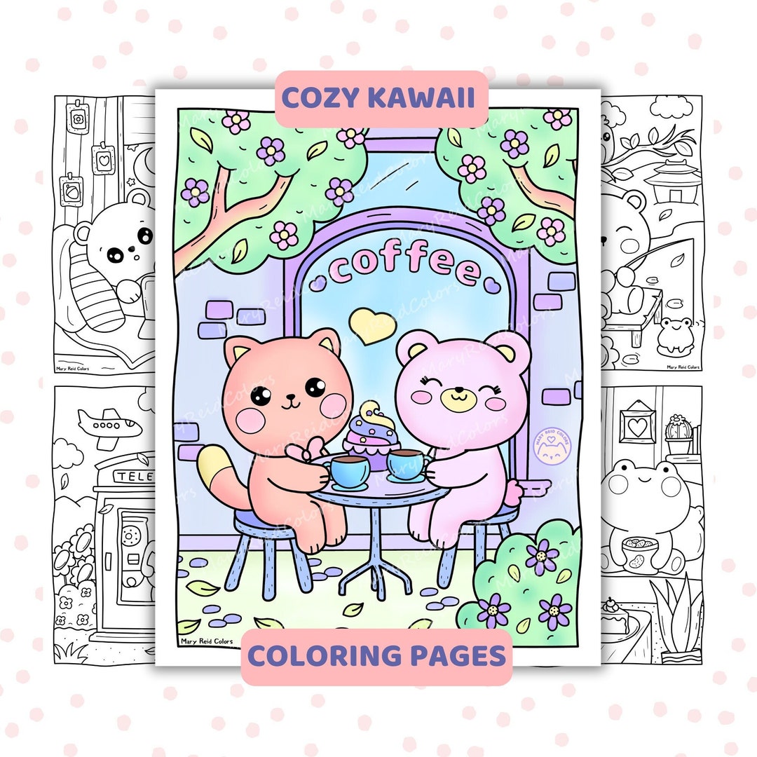 Kawaii Coloring Pages for Adults, Cute Coloring Pages, Relaxing Coloring Pages, Cute Kawaii ...