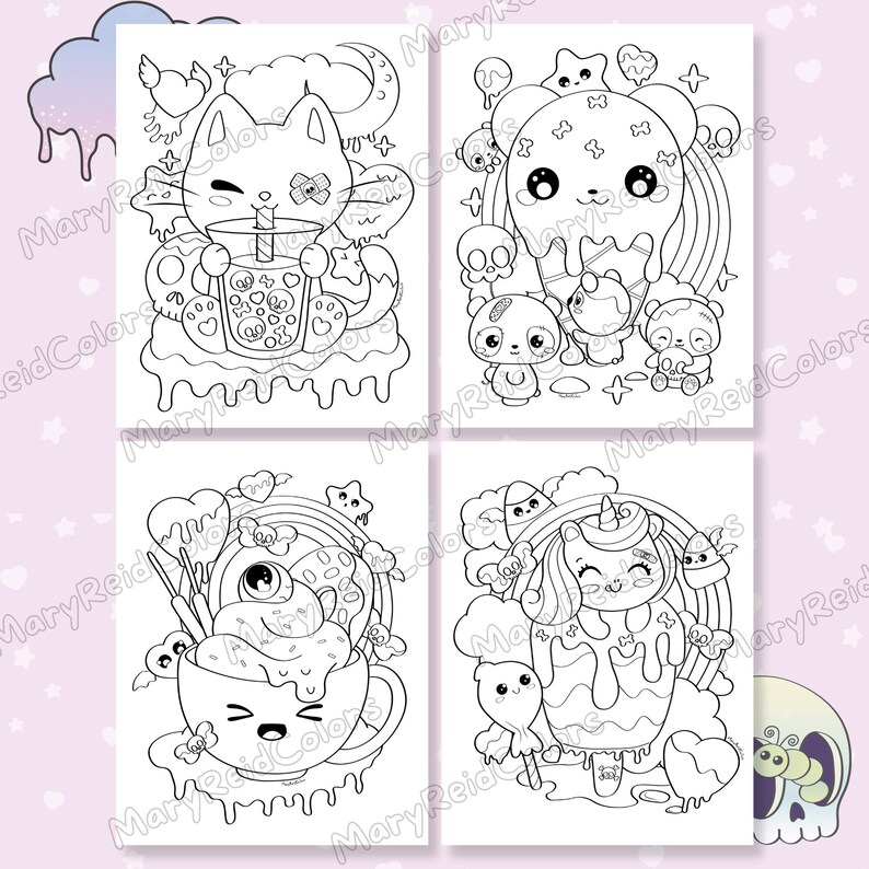 spooky but cute coloring pages