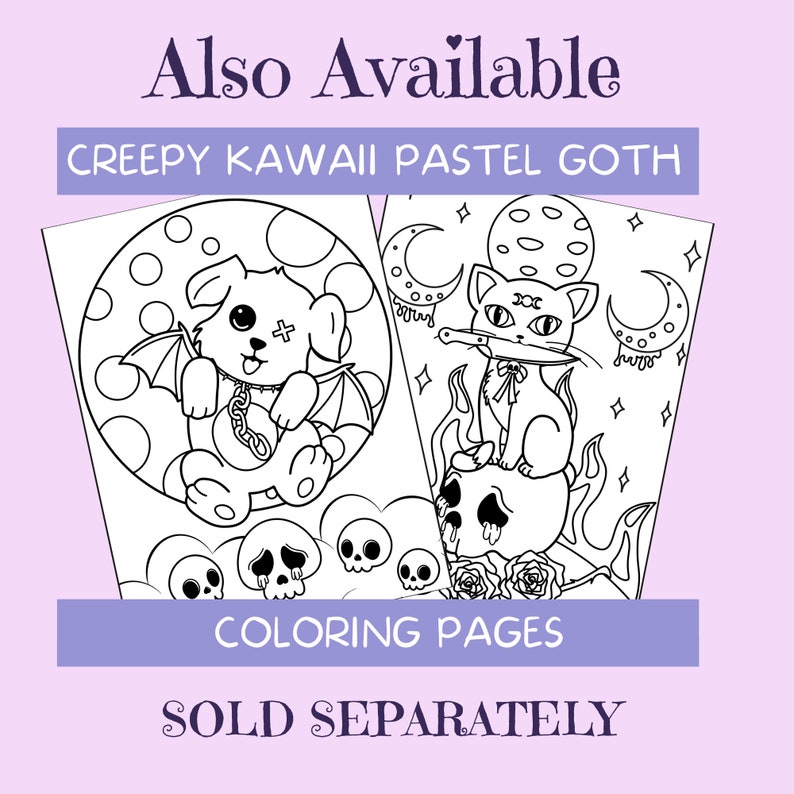 Creepy Kawaii Coloring Pages Cute and Creepy Coloring Pages - Etsy