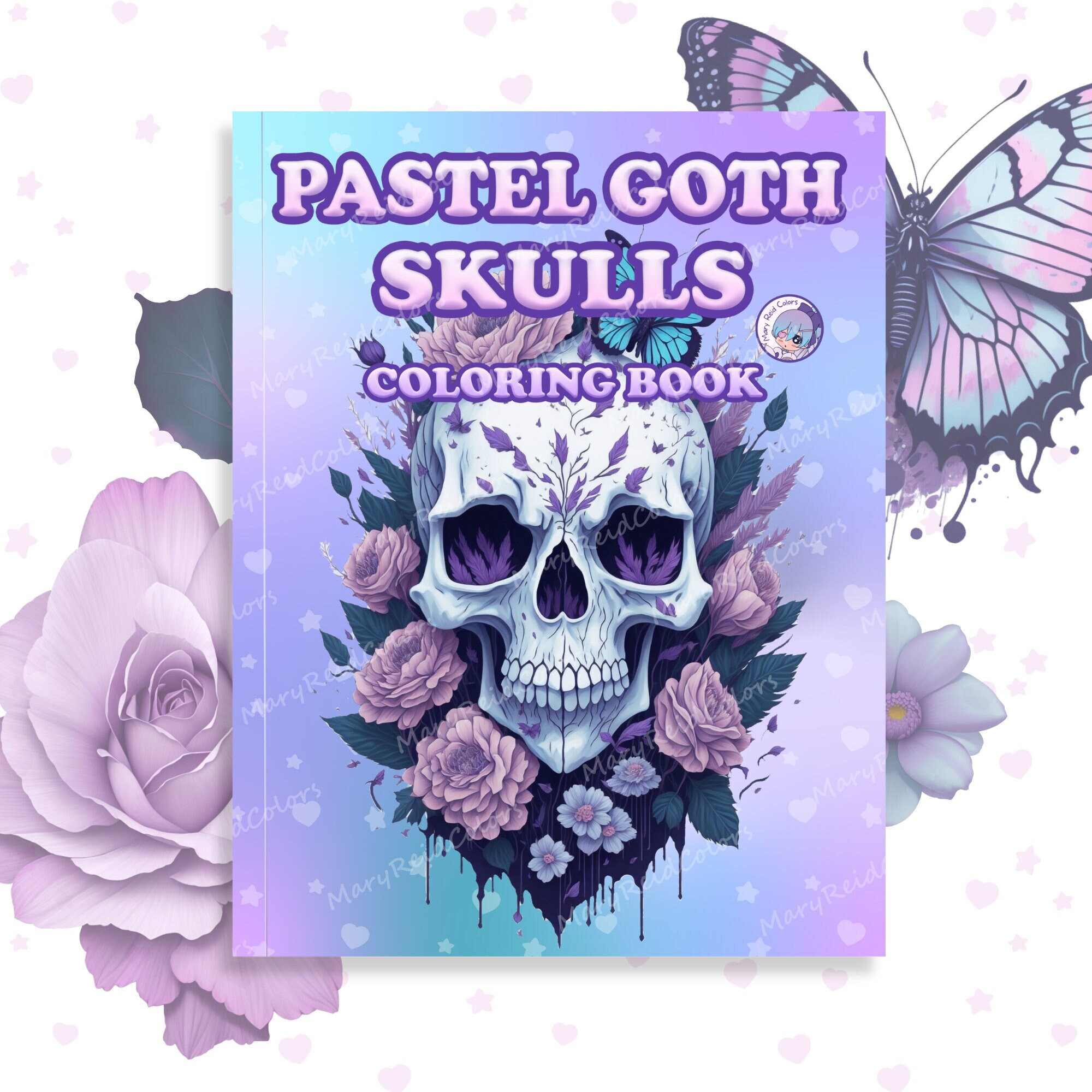 Spooky Cute Coloring Books, Pastel Goth Coloring Book, Funny
