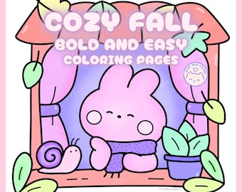 Cozy Fall Coloring Book:  Bold & Easy Autumn Printable Pages (PDF)