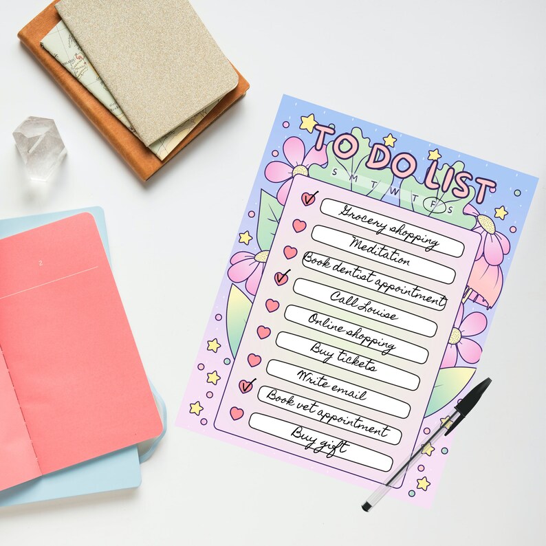 Cute Printable to Do List Floral to Do List Pastel to Do - Etsy