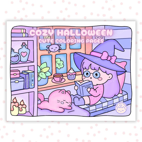 Witch Coloring Book: Cozy Halloween Printable Pages (PDF Download)