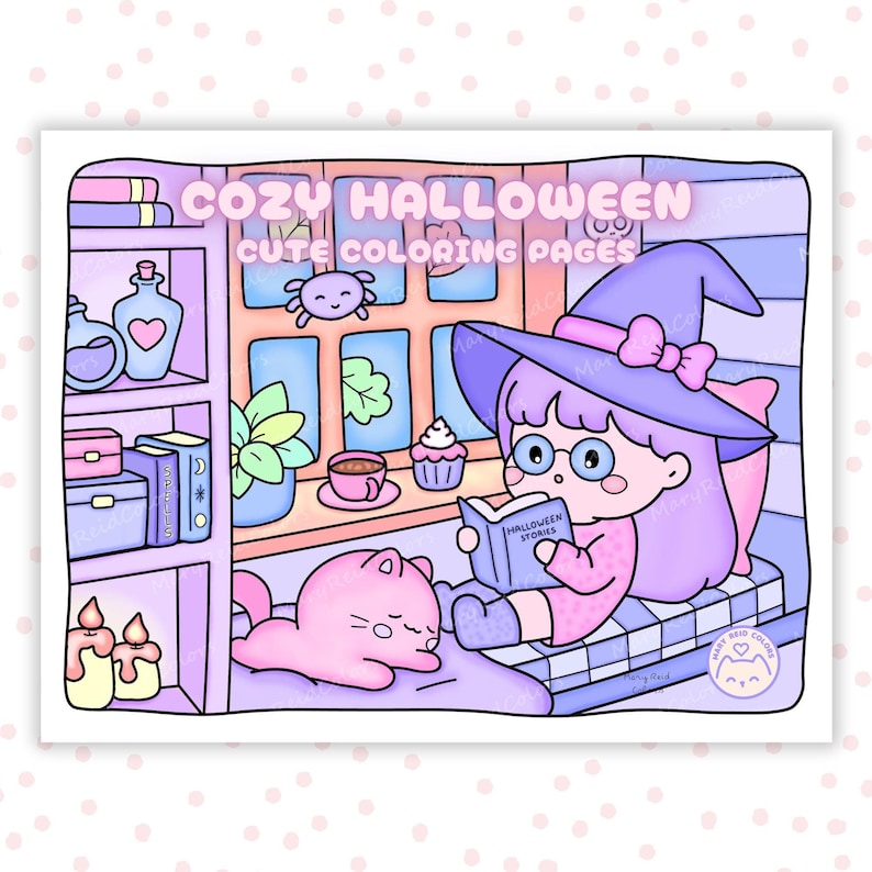 cozy Halloween coloring pages