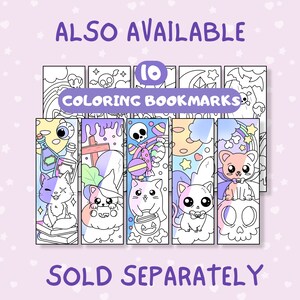 Halloween Coloring Bookmarks: Creepy Kawaii Printable (PDF) - Etsy