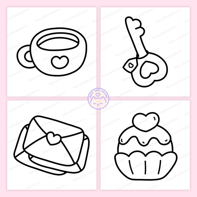 simple valentine coloring pages