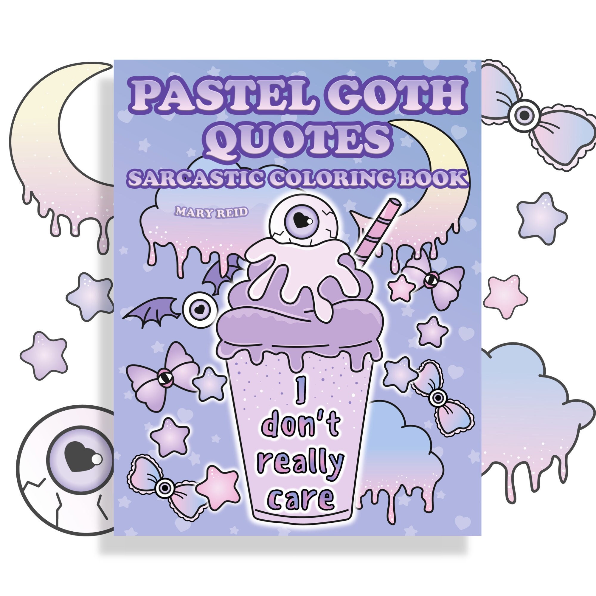 Spooky Cute Coloring Books, Pastel Goth Coloring Book, Funny Coloring  Pages, Sarcastic Quotes, Kawaii Skulls, Halloween Book Bundle 