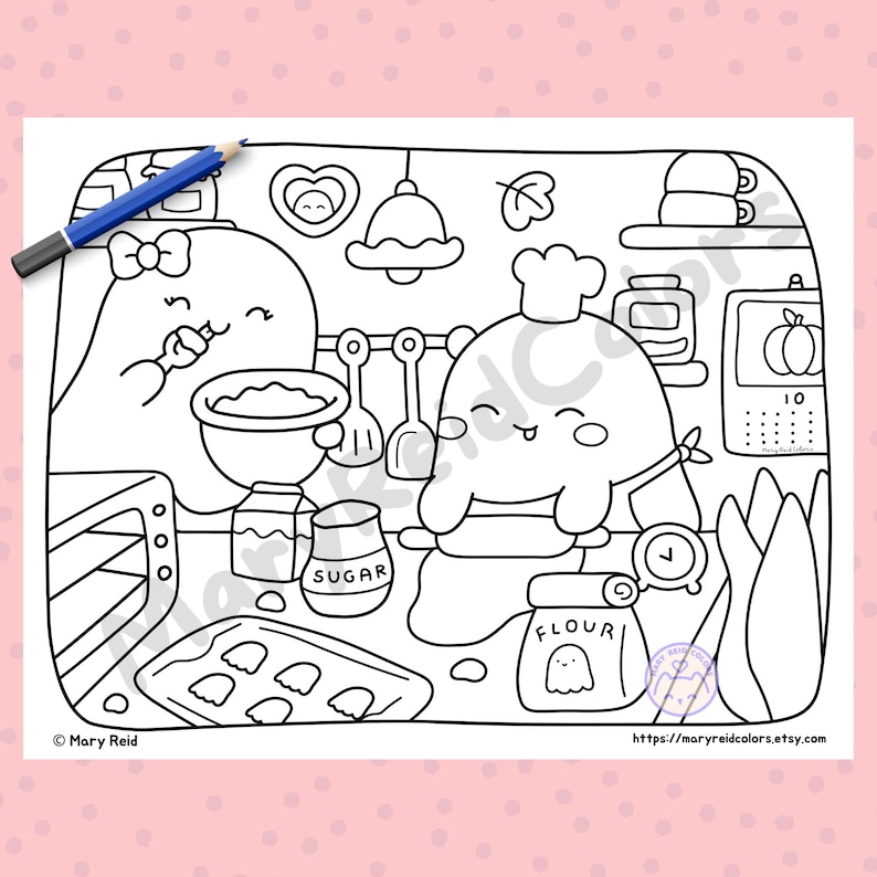 Cozy Halloween Coloring Pages, Cute Ghost Coloring Pages, Cozy Fall