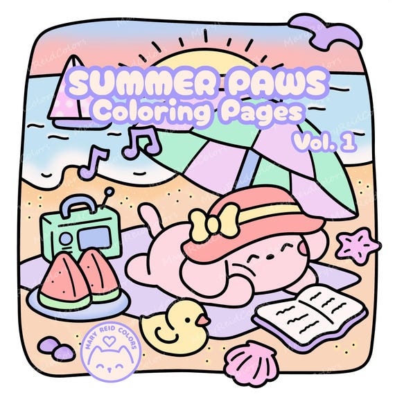 Cozy Summer Coloring Book: Kawaii Animals Printable Pages (PDF Download)