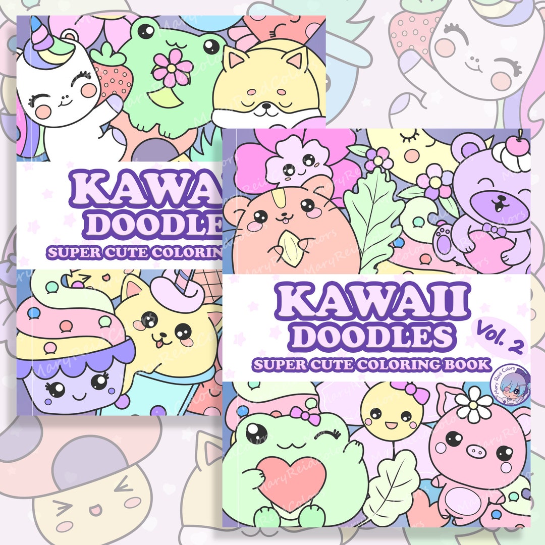 Kawaii Coloring Books, Doodle Coloring Pages, Easy Coloring Pages for