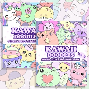 Cute Kawaii Coloring Books, Doodle Coloring Books, Homeschool Coloring Pages, Japanese Kawaii, Cute Doodles, Kawaii Animals