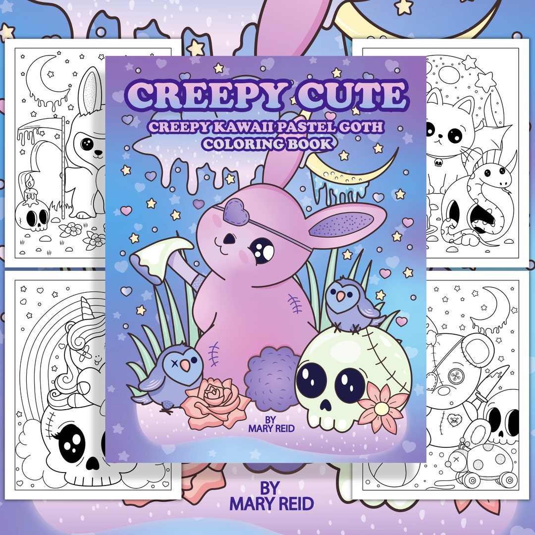 Creepy Kawaii Coloring Book, Halloween Coloring Book, Creepy Cute
