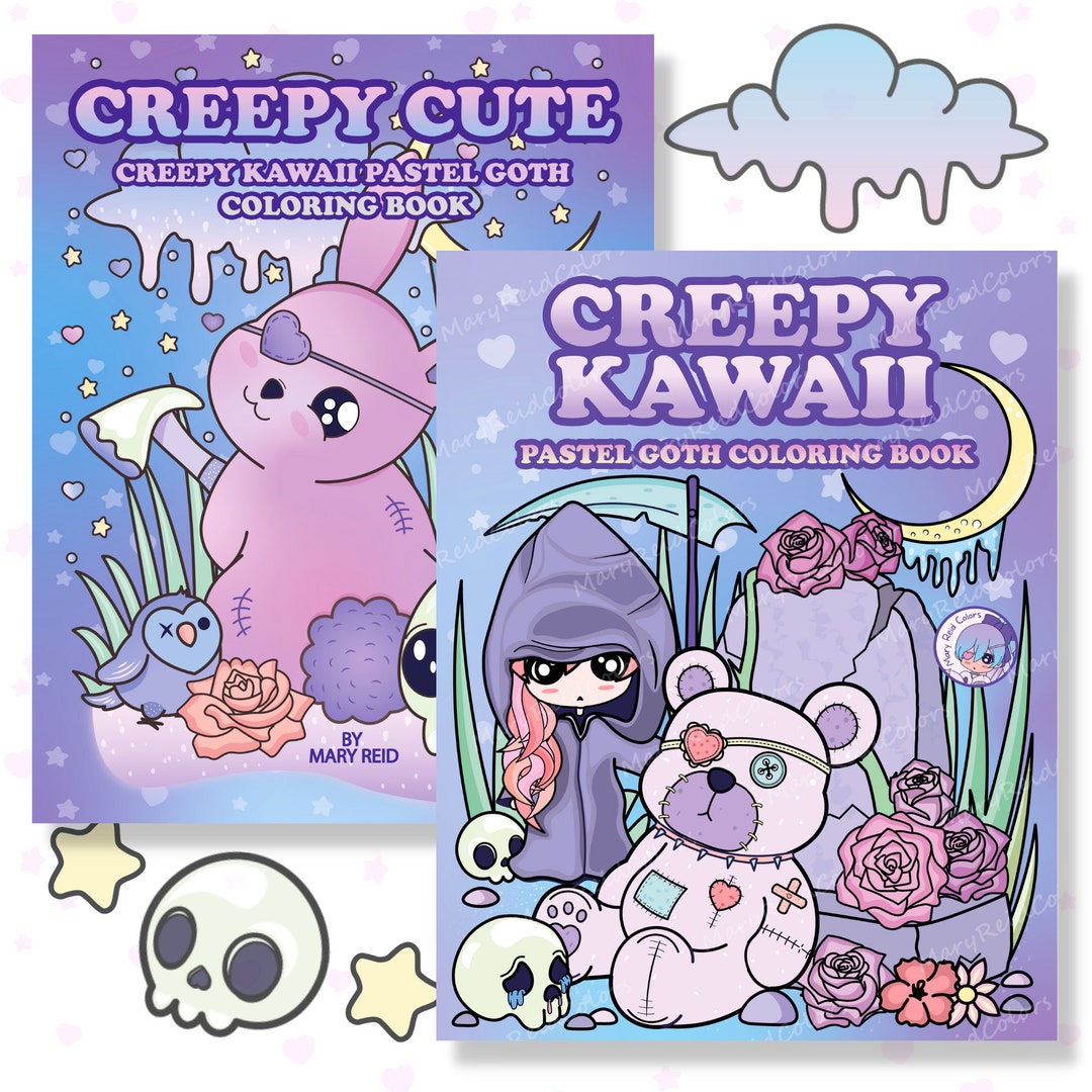 Spooky Cute Coloring Books, Pastel Goth Coloring Book, Funny Coloring  Pages, Sarcastic Quotes, Kawaii Skulls, Halloween Book Bundle 