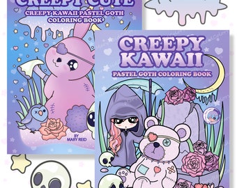 Pacchetto di libri da colorare inquietanti in stile Kawaii: Pastel Goth stampabili (download in PDF)