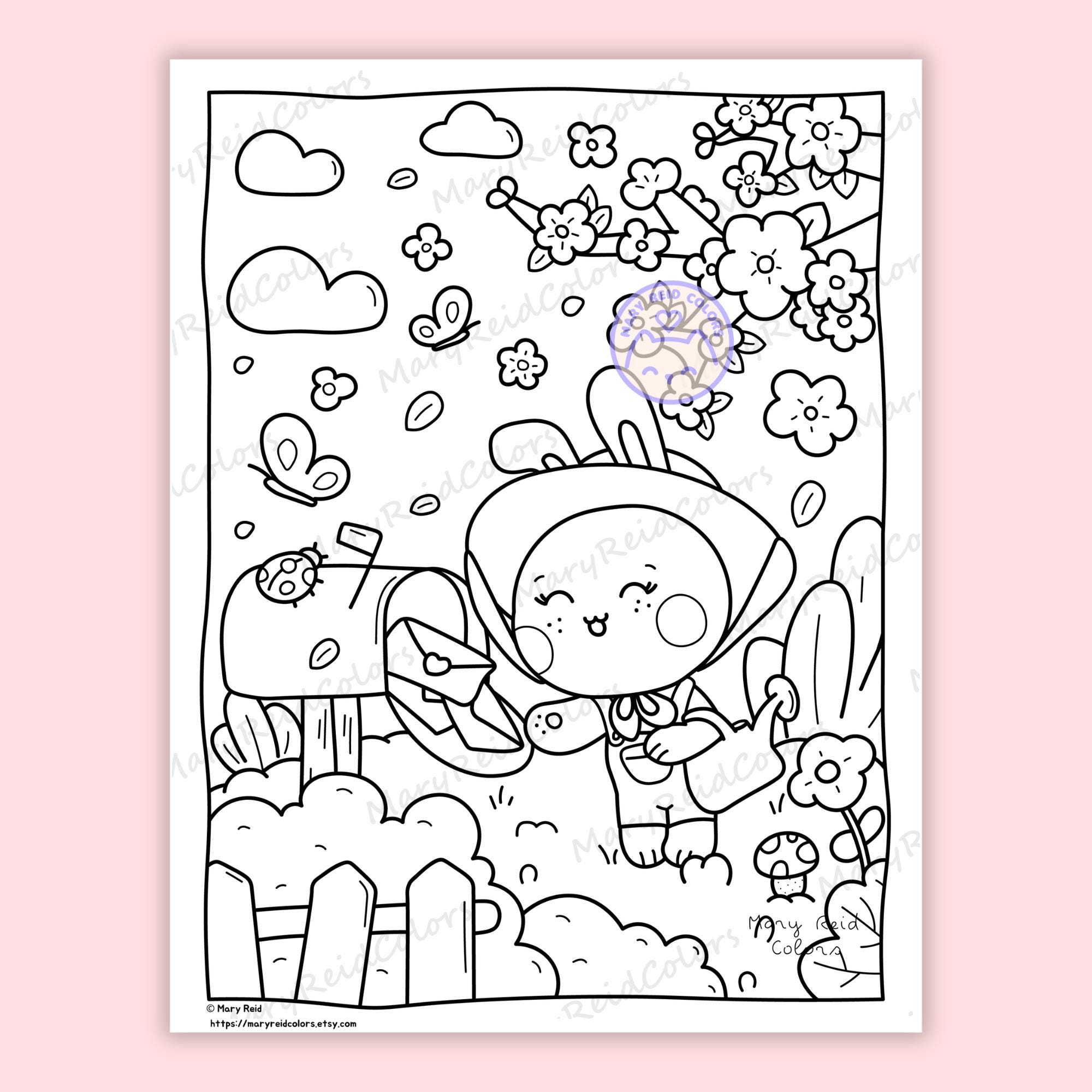 Cozy Kawaii Coloring Book, Printable Pages for Adults and Kids (PDF) - Etsy