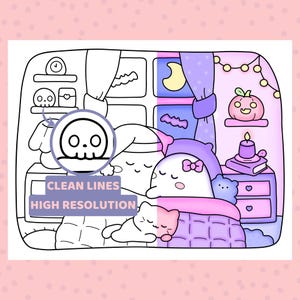 kawaii halloween coloring pages
