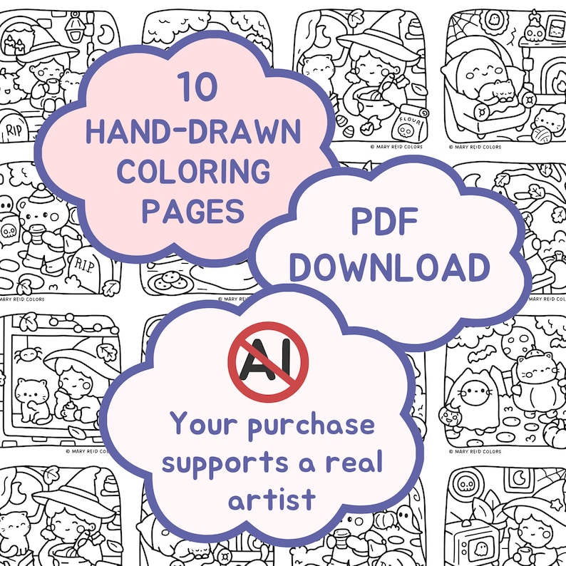 kawaii halloween coloring book