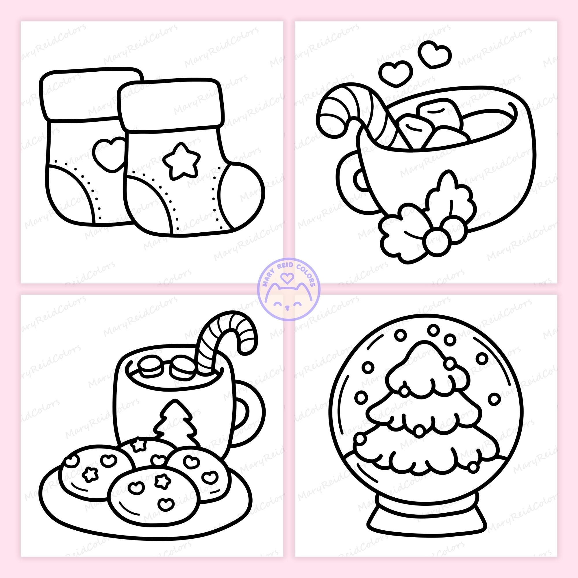 Christmas Bold and Easy Coloring Pages, Winter Printable (PDF Download ...