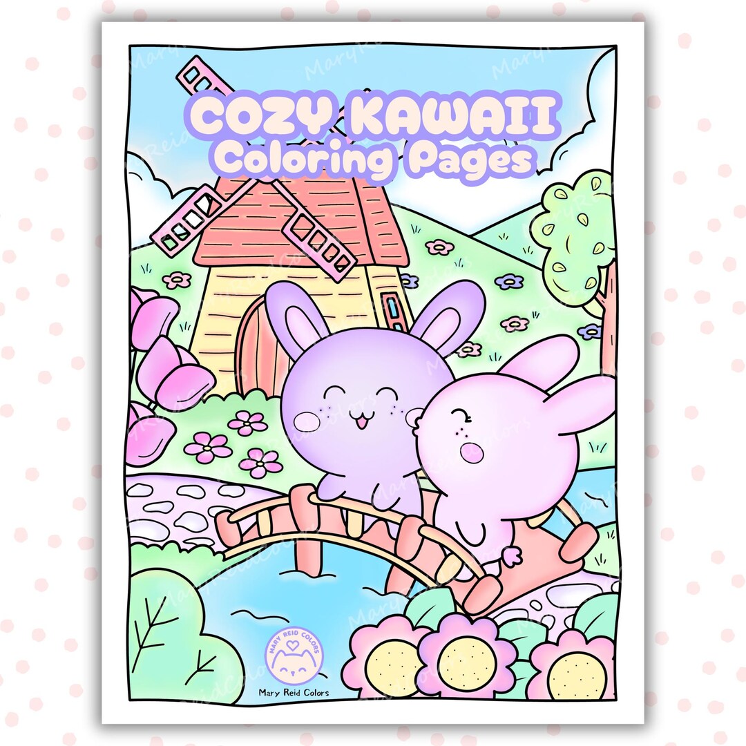 Cozy Kawaii Coloring Book, Printable Pages for Adults and Kids (PDF) - Etsy