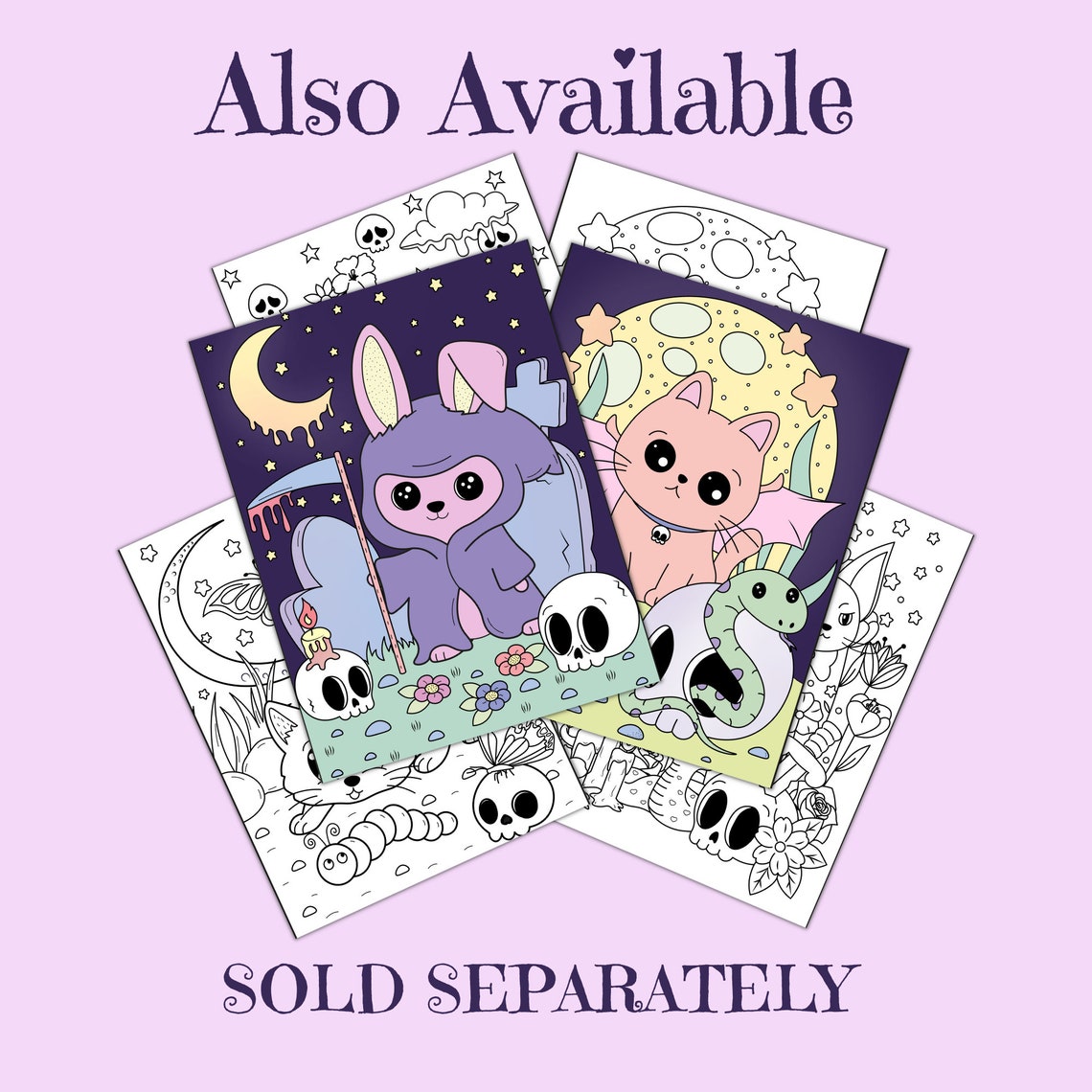 Creepy Kawaii Coloring Pages Cute and Creepy Coloring Pages - Etsy