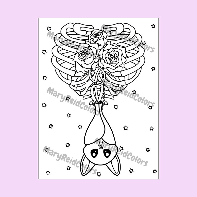 Creepy Kawaii Coloring Pages Cute and Creepy Coloring Pages - Etsy