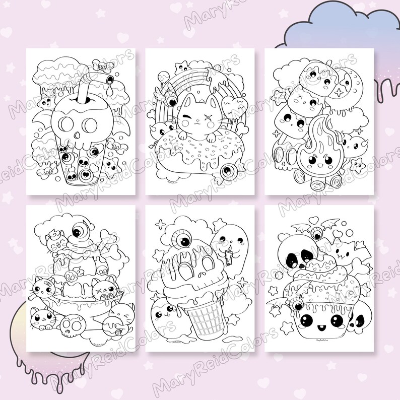 cute pastel goth coloring pages