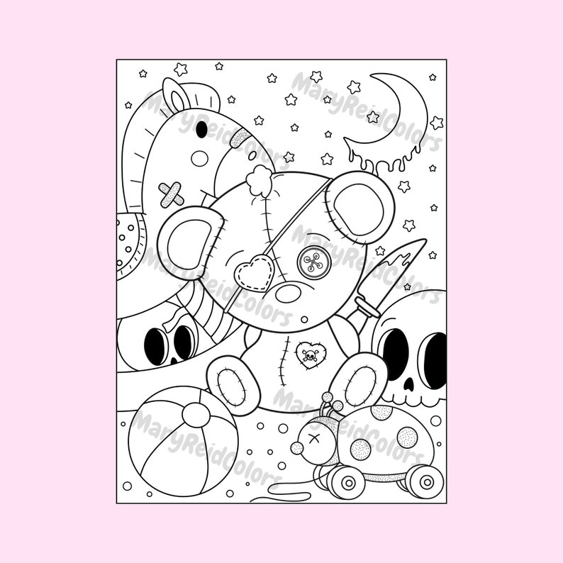 Printable Pastel Goth Coloring Pages