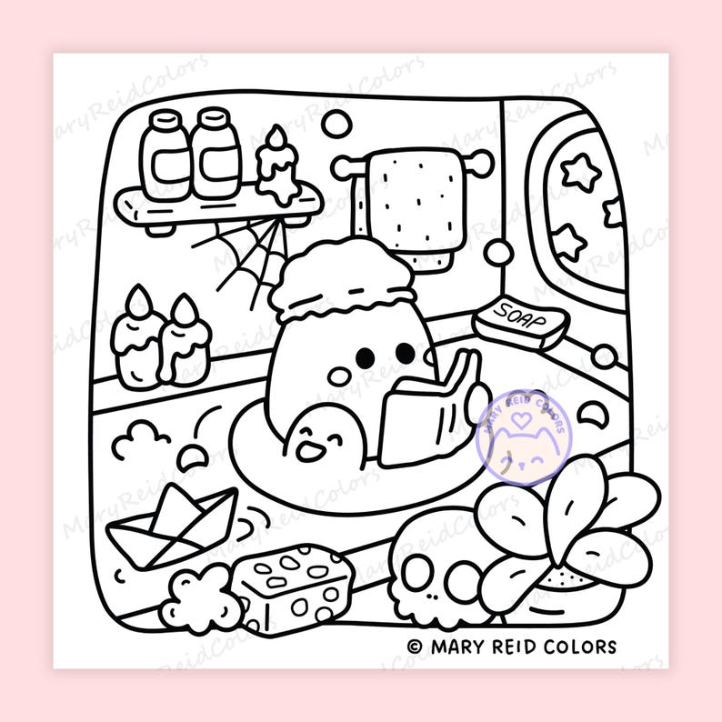 kawaii halloween coloring pages