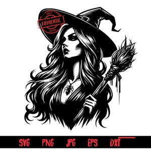 Il pacchetto SVG di Witch include file PNG, SVG, DXF, EPS e JPG. Halloween, disegni di Halloween, strega, design esclusivo di Thrifty Creators 3.1.2024