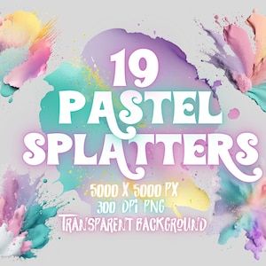 Clipart aquarelle couleur Splash PNG Clipart éclaboussures de peinture Clipart encre alcool Clipart abstrait | PNG, utilisation commerciale, téléchargement immédiat