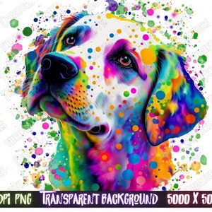 Colorful Sublimation PNG cute dog Design - Vibrant Digital Graphic for Shirts, Mugs and More, dog png
